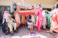Maharani covered with antarpta at pre-wedding ritual. Maharani covered with antarpta at pre-wedding ritual.