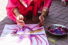 Indian pre-wedding colored powder. Indian pre-wedding colored powder.