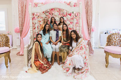 Maharani posing with bridesmaids at her pre-wedding stage. Maharani posing with bridesmaids at her pre-wedding stage.
