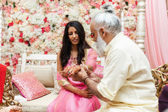 Maharani getting her bangles on by pries. Maharani getting her bangles on by pries.