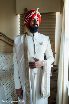 Indian groom wearring his ceremony outfit. Indian groom wearring his ceremony outfit.