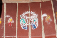 Signs wishing luck to the Indian couple. Signs wishing luck to the Indian couple.