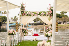 Ivory and Pink Indian wedding ceremony decorations. Ivory and Pink Indian wedding ceremony decorations.