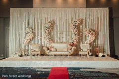 Indian wedding stage peach and cream color decoration. Indian wedding stage peach and cream color decoration.