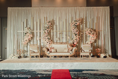 Ivory and peach Indian wedding stage decor. Ivory and peach Indian wedding stage decor.