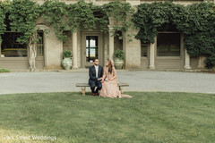 Indian bride and groom sitting outdoors capture. Indian bride and groom sitting outdoors capture.