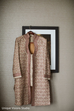 Sherwani worn by Indian groom during wedding. Sherwani worn by Indian groom during wedding.