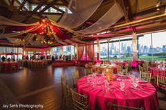 Sangeet pink table cloth decorations. Sangeet pink table cloth decorations.