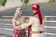 Indian couple looking into each other's eyes Indian couple looking into each other's eyes