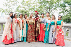 Indian couple and the Indian bridesmaids Indian couple and the Indian bridesmaids