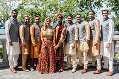 Indian couple with the Indian groomsmen Indian couple with the Indian groomsmen