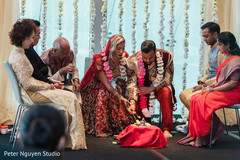Indian couple making an offering Indian couple making an offering