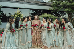 Indian bride and bridesmaids Indian bride and bridesmaids