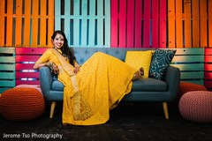 Impressive Indian bridal Sangeet Yellow lehenga. Impressive Indian bridal Sangeet Yellow lehenga.