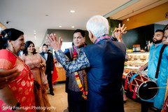 Indian wedding relatives at milni celebration. Indian wedding relatives at milni celebration.