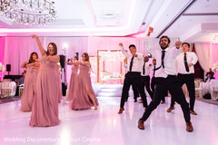 Indian wedding reception groomsmen and bridesmaids dance. Indian wedding reception groomsmen and bridesmaids dance.