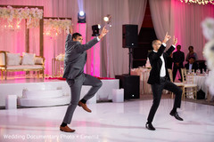 Indian groomsmen dancing for Indian couple. Indian groomsmen dancing for Indian couple.