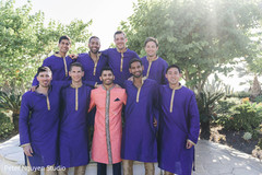 Indian groom with groomsmen outdoors photo session. Indian groom with groomsmen outdoors photo session.