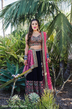 Glamorous Indian bride on her sangeet lehenga. Glamorous Indian bride on her sangeet lehenga.