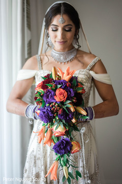 Indian bridal red, coral and purple bouquet. Indian bridal red, coral and purple bouquet.