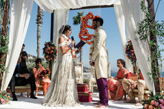 Indian bride saying her vows to groom. Indian bride saying her vows to groom.