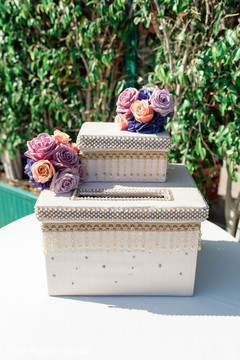 Indian wedding pearls and roses decorated envelope box. Indian wedding pearls and roses decorated envelope box.