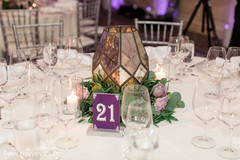 Indian wedding reception purple table number. Indian wedding reception purple table number.