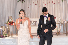 Maharani giving out her speech at wedding reception. Maharani giving out her speech at wedding reception.