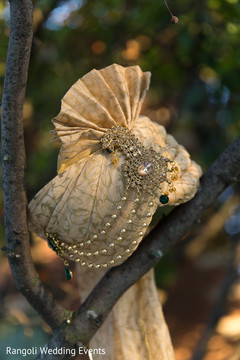 Golden Indian groom's ceremony turban. Golden Indian groom's ceremony turban.