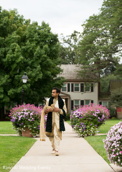 Indian groom ready to meet his bride for first look. Indian groom ready to meet his bride for first look.