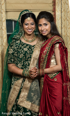 Maharani with bridesmaids on their ceremony outfits. Maharani with bridesmaids on their ceremony outfits.