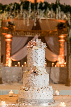 White and pink Indian wedding cake decoration. White and pink Indian wedding cake decoration.