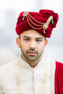 Indian groom on his wedding ceremony turban with jewelry. Indian groom on his wedding ceremony turban with jewelry.