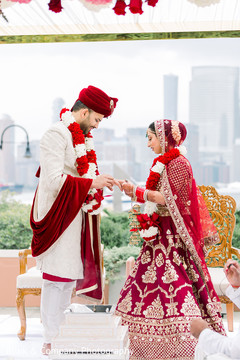 Indian bride and groom at traditional wedding ceremony. Indian bride and groom at traditional wedding ceremony.