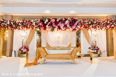 Indian wedding reception Golden stage decoration. Indian wedding reception Golden stage decoration.