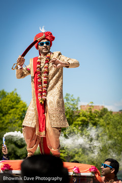 Indian groom on his golden sherwani. Indian groom on his golden sherwani.