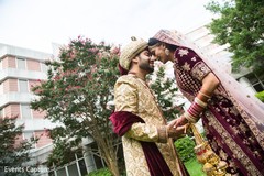 Heartwarming Indian bride and groom's first look. Heartwarming Indian bride and groom's first look.