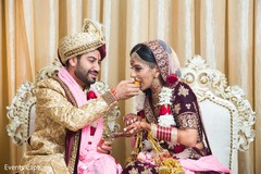Indian bride getting food from groom ritual. Indian bride getting food from groom ritual.