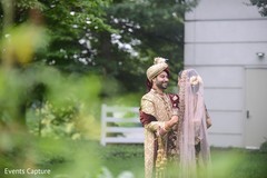 Indian bride and groom first look capture. Indian bride and groom first look capture.