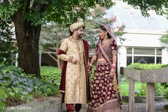 Indian couple posing outdoor on traditional ceremony outfits. Indian couple posing outdoor on traditional ceremony outfits.