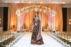 Indian bride posing on ceremony aisle capture. Indian bride posing on ceremony aisle capture.