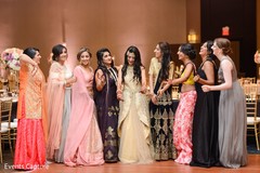 Maharani with bridesmaids at reception party. Maharani with bridesmaids at reception party.