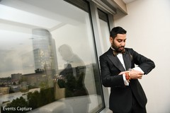 Indian groom on his reception black outfit. Indian groom on his reception black outfit.