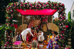 A view of the wedding stage during the ceremony A view of the wedding stage during the ceremony