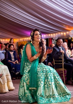 Indian bride enjoying her Sangeet party. Indian bride enjoying her Sangeet party.