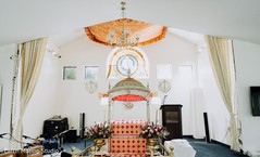 Sikh Indian wedding ceremony venue decoration. Sikh Indian wedding ceremony venue decoration.