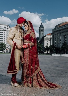 Indian couple holding hands first look photography. Indian couple holding hands first look photography.