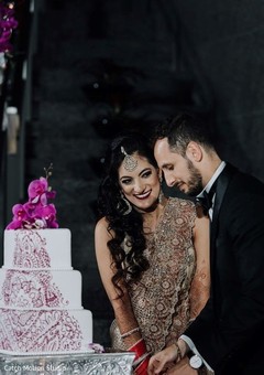 Indian couple cutting cake moment. Indian couple cutting cake moment.