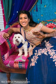 Indian bride and her pet dog Indian bride and her pet dog