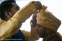 Raja getting his yellow gold turban on. Raja getting his yellow gold turban on.